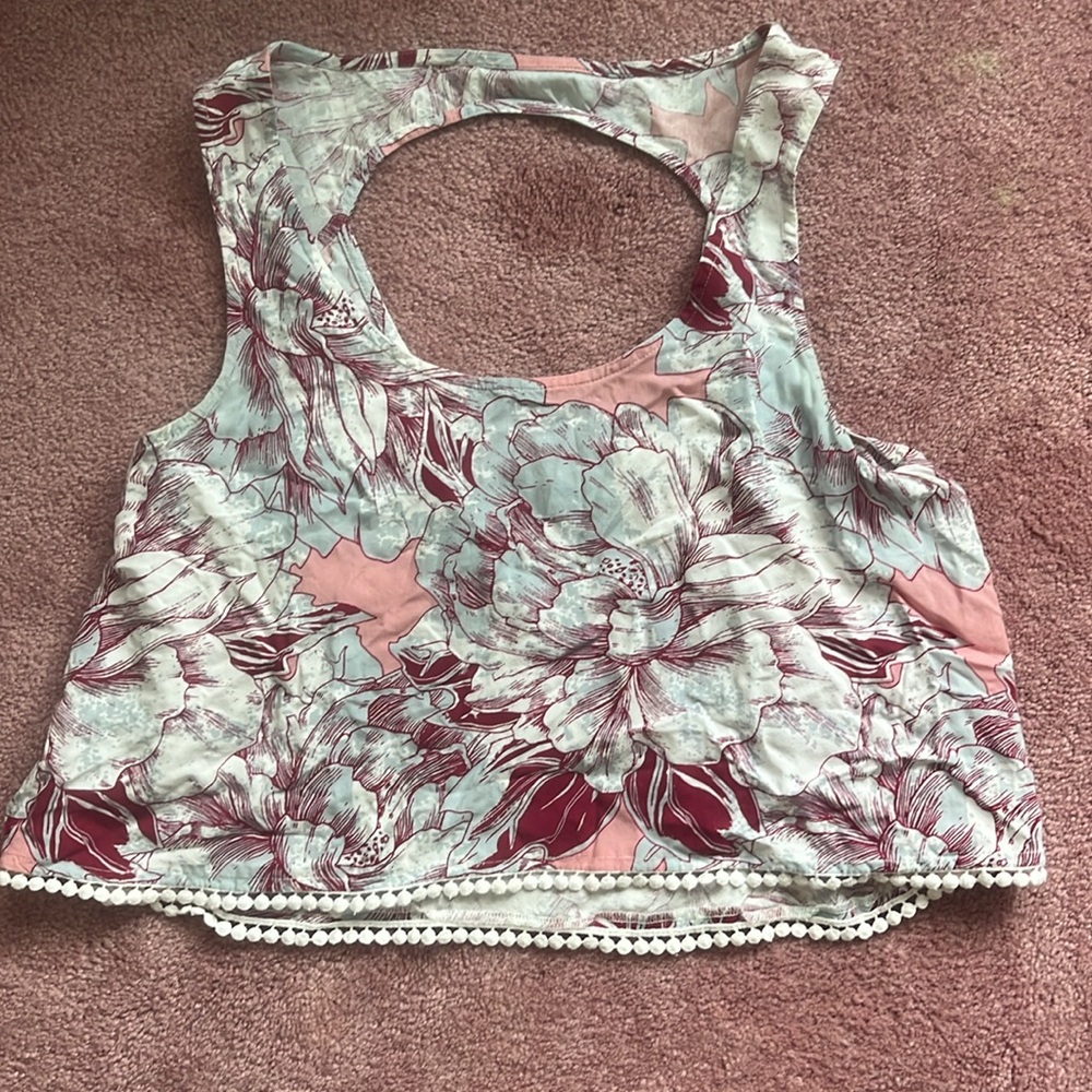 MUDD Two Piece Set! Floral Pink Flowy Top and Shorts Size L - Picture 8 of 9